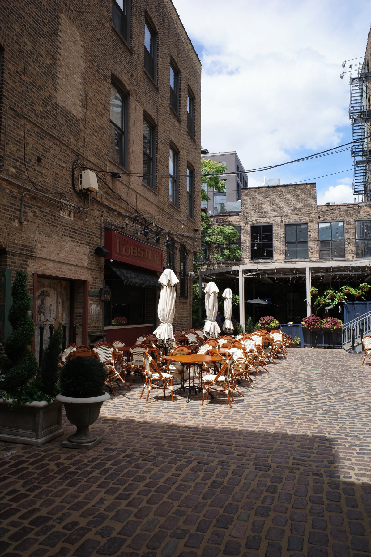 Brick courtyard patio