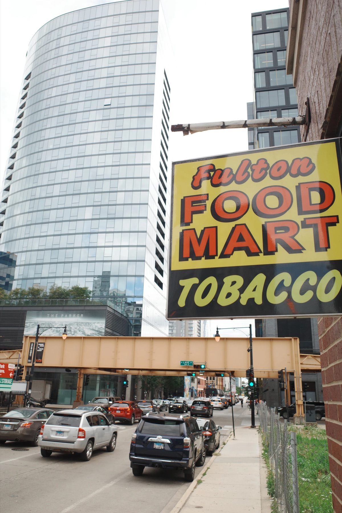 Food Mart and the towers